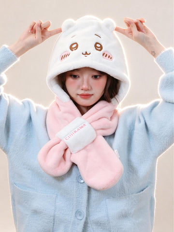 [キャラグッズ］ちいかわ 正規品 一体型 マフラー 帽子【BENGPR】