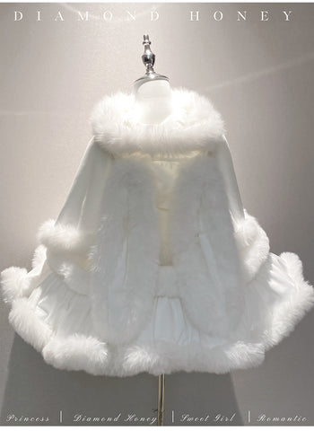 ［ファッション］ウサ耳ファーケープ＋ワンピース【FCD00T】