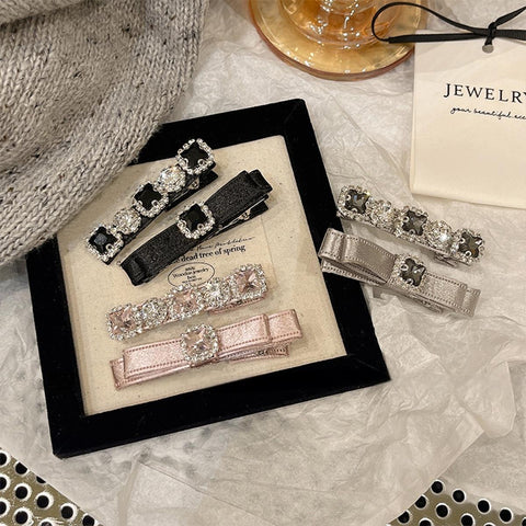 ［ファッション］ビジュー リボン ヘアクリップ【A0RFNR】