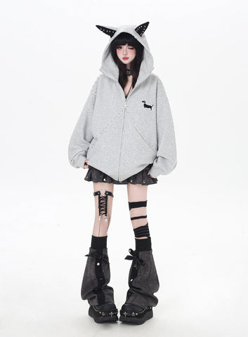 ［ファッション］カジュアルスウェットダークフードパーカー【RG76MR】