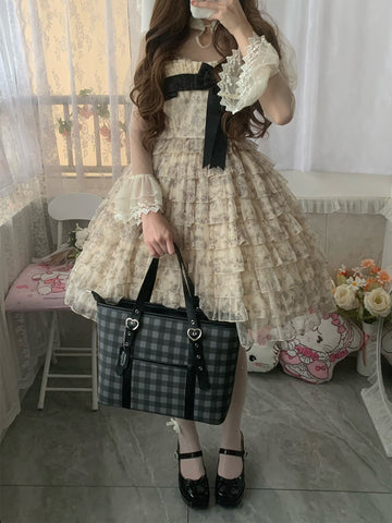 ［バッグ］チェック トートバッグ【990W41】