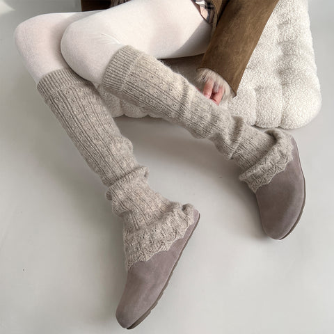 ［靴下］ベルボトム カラー ニット レッグウォーマー【W9W51S】