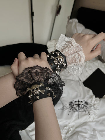［ファッション］スカル レース ブレスレット【M73B0F】