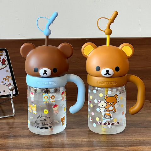 ［キャラグッズ］リラックマ 正規品 ボトル ガラス 1050ml【R92VNR】