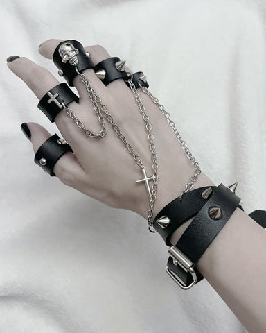 ［ファッション］サブカル ゴシック スカル ブレスレット【E5KSD0】