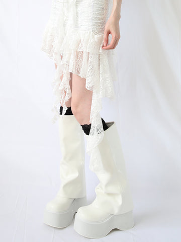 ［靴］ゴシックダークパンク 厚底 ロングブーツ【XEQ4QO】