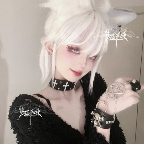 ［ファッション］パンク メタルリベット スカル ブレスレット【FRXV6O】