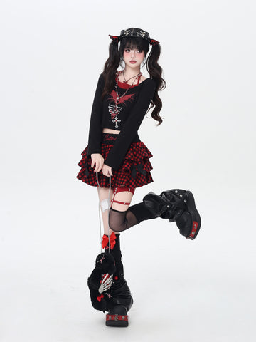 ［ファッション］ロゴチェッカースカート【DB6FPL】