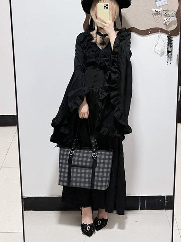 ［バッグ］チェック トートバッグ【990W41】