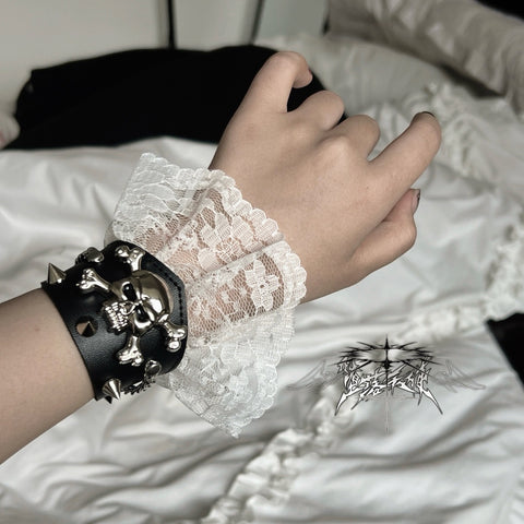 ［ファッション］スカル レース ブレスレット【M73B0F】