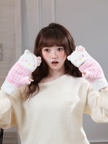 [サンリオ］ハローキティ 正規品 帽子 マフラー 手袋【6WWGR4】