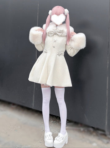 ［ファッション］地雷系 量産型 エコファーコート【35BQQY】