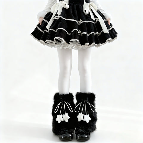 ［ファッション］ロリータ ファーレッグウォーマー 靴下【70IUMO】