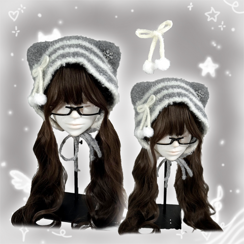 ［ファッション］サブカル 猫耳 ニット 帽子【5Z38JQ】