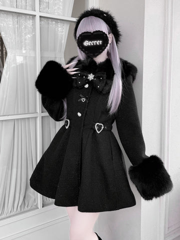 ［ファッション］地雷系 量産型 エコファーコート【35BQQY】