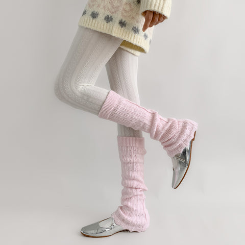 ［靴下］ベルボトム カラー ニット レッグウォーマー【W9W51S】