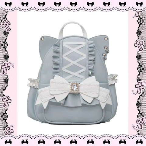 ［バッグ］地雷系 リボン 翼 リュック【F972RN】