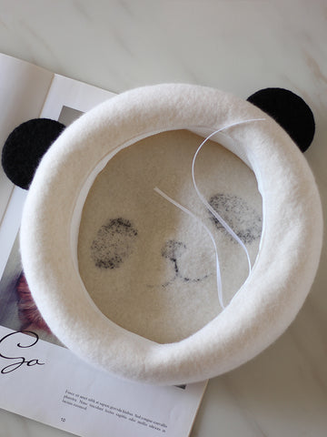 ［ファッション］パンダ ウール ベレー帽【KZV9QK】