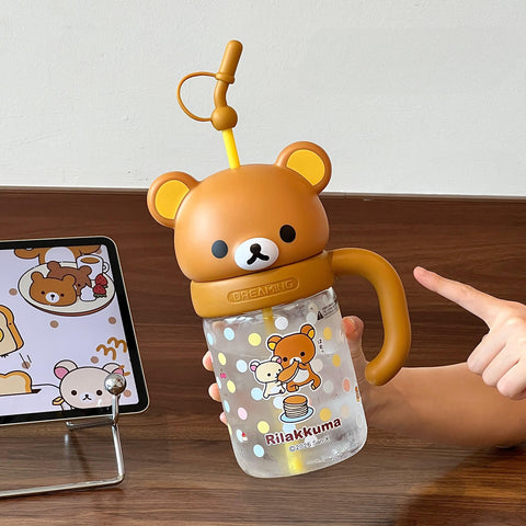 ［キャラグッズ］リラックマ 正規品 ボトル ガラス 1050ml【R92VNR】