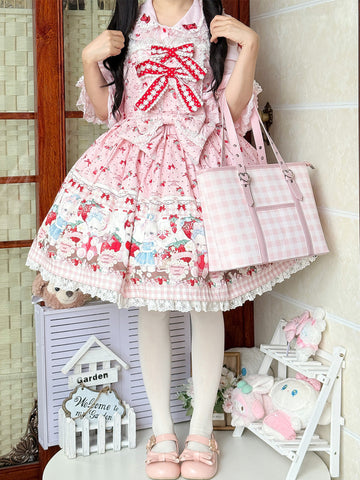 ［バッグ］チェック トートバッグ【990W41】