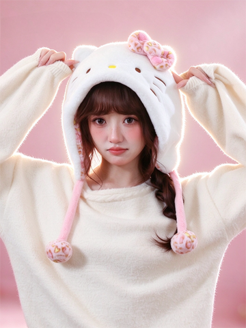 [サンリオ］ハローキティ 正規品 帽子 マフラー【V6YEVP】
