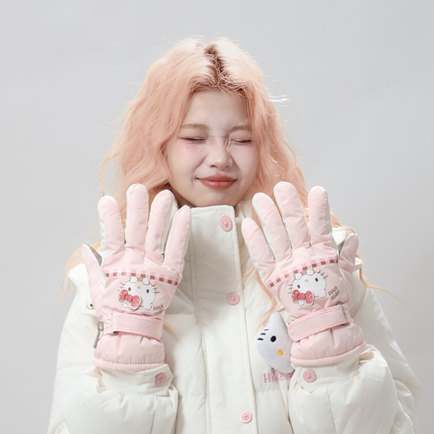 [サンリオ］正規品 ハローキティ スキーグローブ 防寒 手袋【W15T08】