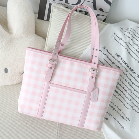 ［バッグ］チェック トートバッグ【990W41】