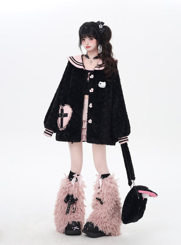 ［ファッション］ネイビーカラーランタンスリーブジャケット【0DDB6U】