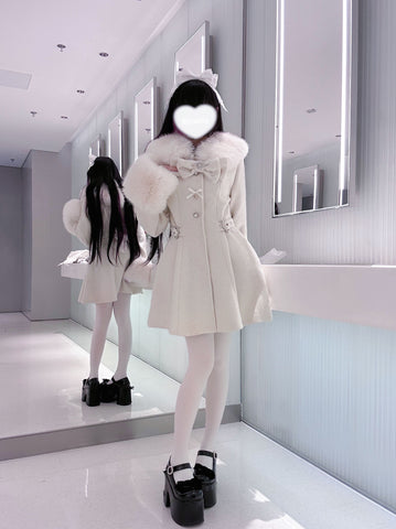 ［ファッション］地雷系 量産型 エコファーコート【35BQQY】