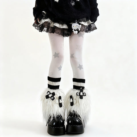 ［ファッション］サブカル ファーレッグウォーマー 靴下【AKXJ72】