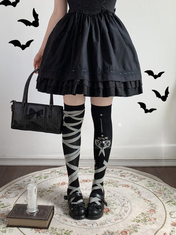 ［ファッション］ロリータ コットン オーバーニーソックス 靴下【1F24Z2】