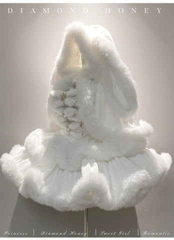 ［ファッション］ウサ耳ファーケープ＋ワンピース【FCD00T】