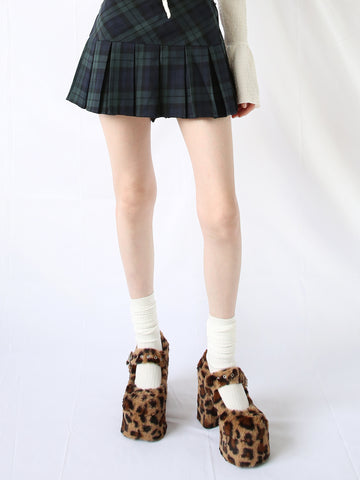 ［靴］エコファー ヒョウ柄 ハイヒール パンプス【6CK0X8】