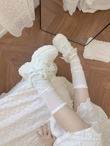 【受注予約】［靴］ロリータ パール リボン スニーカー【7CAIO1】