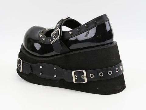 ［靴］ラウンドトゥ プラットフォームシューズ【Q909QA】