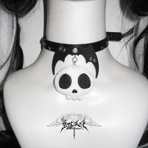 ［ファッション］サブカル スカル リボン ヘアピン チョーカー【T6TH6B】