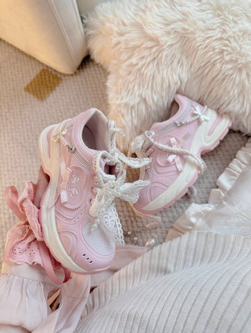 【受注予約】［靴］ロリータ パール リボン スニーカー【7CAIO1】