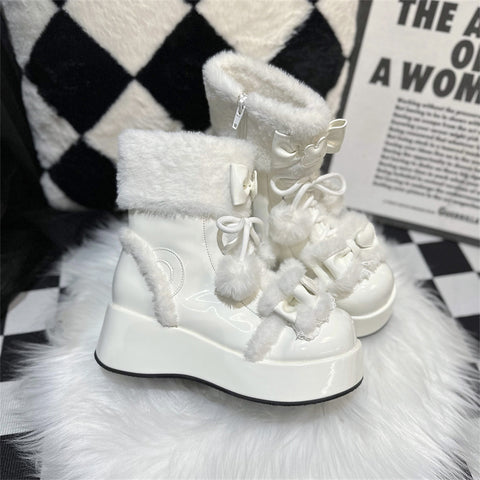 ［靴］ロリータ ファーミドルブーツ【O3Q66P】