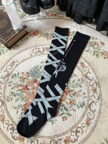 ［ファッション］ロリータ コットン オーバーニーソックス 靴下【1F24Z2】