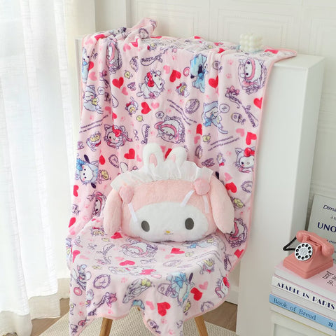 [サンリオ］マイメロディ＆ピアノ カー用品 車 クッションセット【KWT2PA】