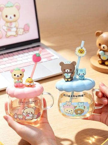 ［キャラグッズ］リラックマ 正規品 マグカップ ガラス 400ml【Y57GAN】