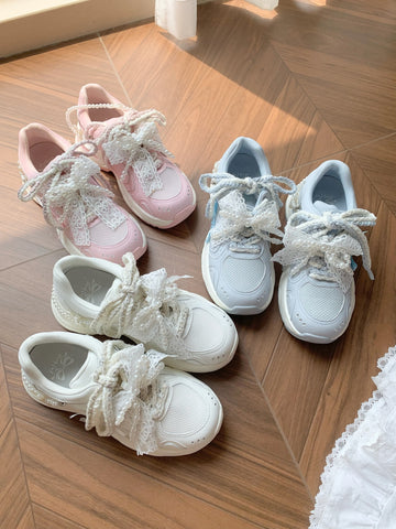 【受注予約】［靴］ロリータ パール リボン スニーカー【7CAIO1】