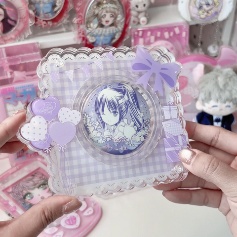 ［推し活グッズ］缶バッジ アクリルフレーム 58/65/75mm【D1K2WJ】
