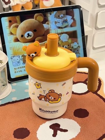 ［キャラグッズ］リラックマ 正規品 ボトル タンブラー 陶器 620ml【KBSYX9】