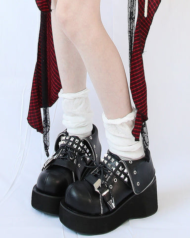 ［靴］ダークパンク フラットフォームブーツ【9PY5FS】