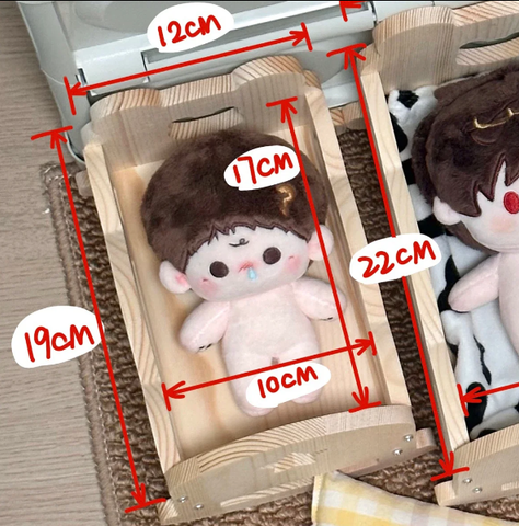 【受注予約】［ぬい小物］10/15/20cm 無属性 ぬいぐるみ用 ベッド【婴儿床】