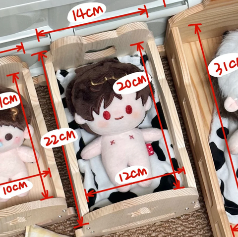 【受注予約】［ぬい小物］10/15/20cm 無属性 ぬいぐるみ用 ベッド【婴儿床】