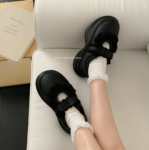 ［靴］防水ファー厚底ローファー【37MZU0】