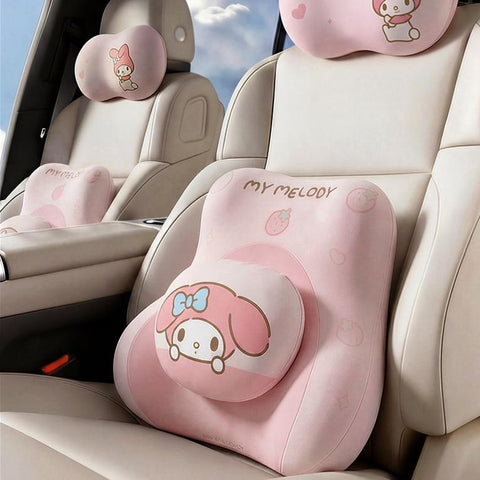 [サンリオ］正規品 カー用品 枕 車グッズ 低反発 クッションセット【JC9XA5】